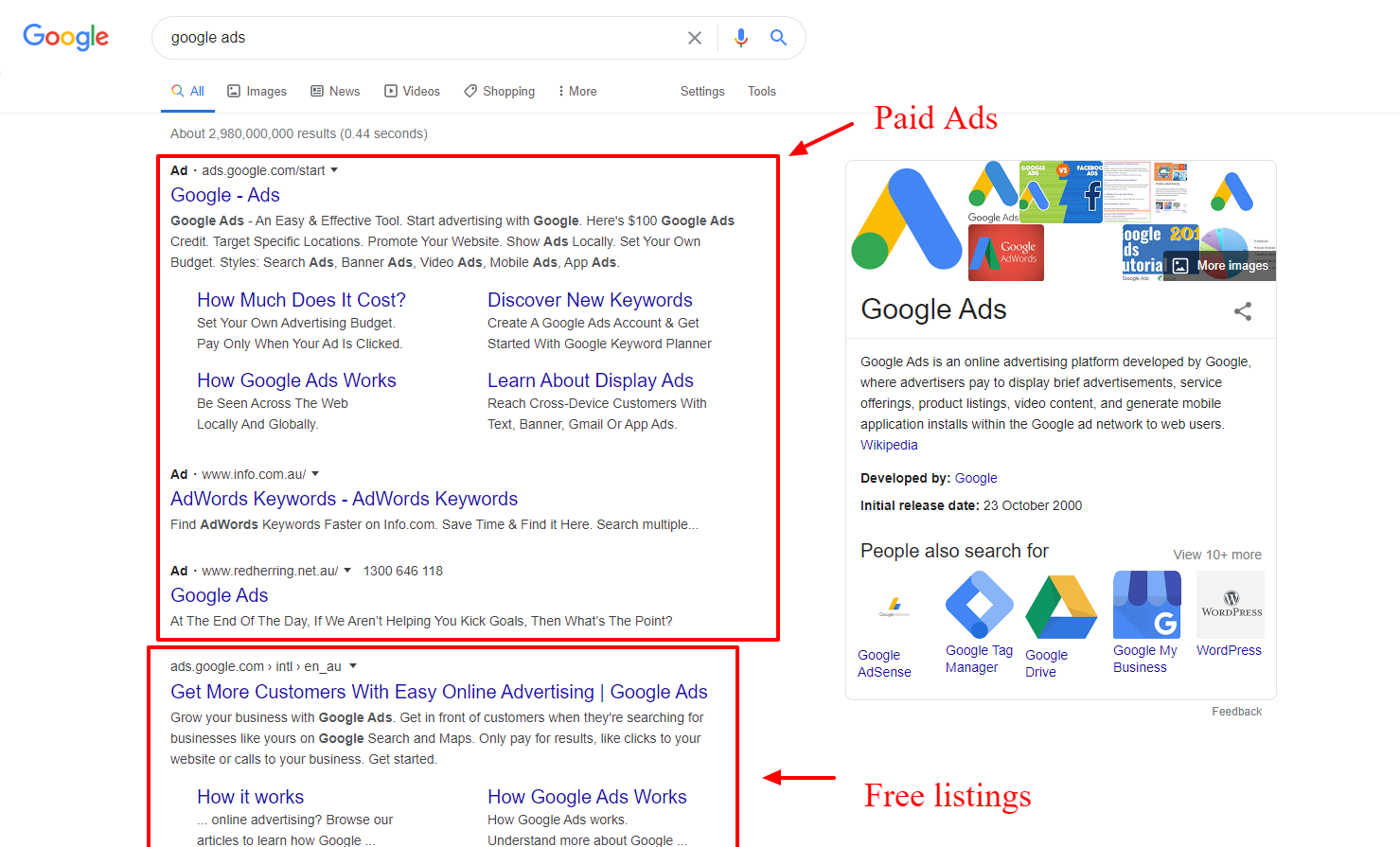 google ads Google Search